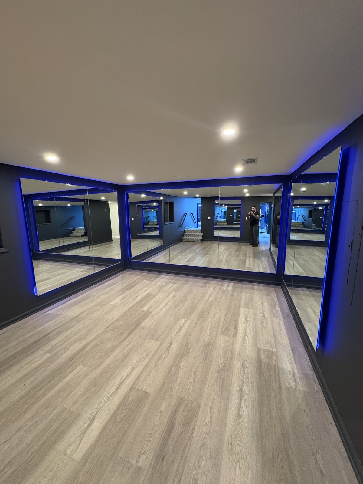 Studio with LED accent lighting